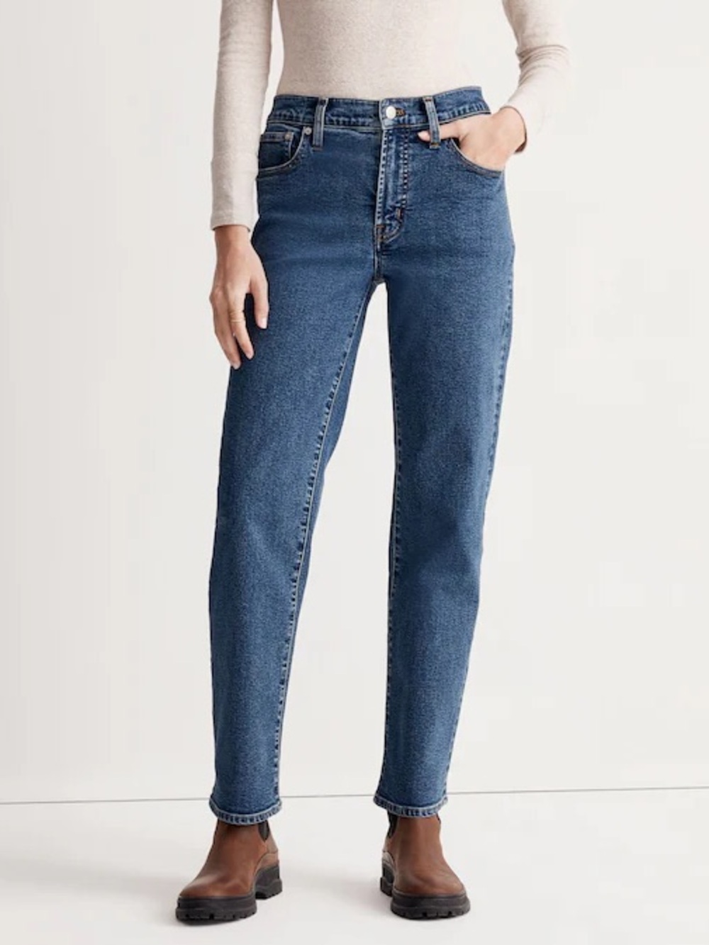 Madewell The Perfect Vintage Straight Jean Bright Indigo Wash: Instacozy Edition
